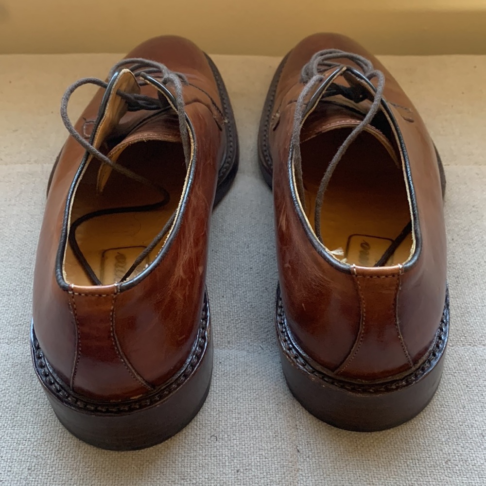 BERGAMO Men's Brown Lace-UP Oxford Dress Shoe Made In Italy Size 9.5 - Picture 4 of 15